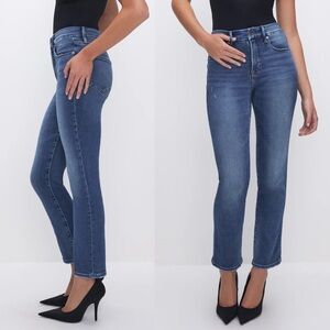 GOOD AMERICAN Good Straight Compression Jeans Indigo Blue Size 12